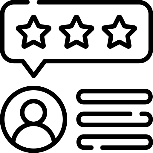 Icon or graphic showing customer reviews